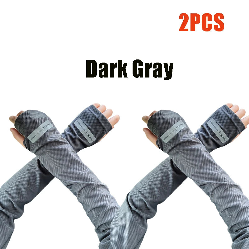 2 Pairs Oversized Ice Sleeves For Men Women Summer Outdoor Loose Sleeves With UV Protection Large Sleeves Driving Outdoor Gloves