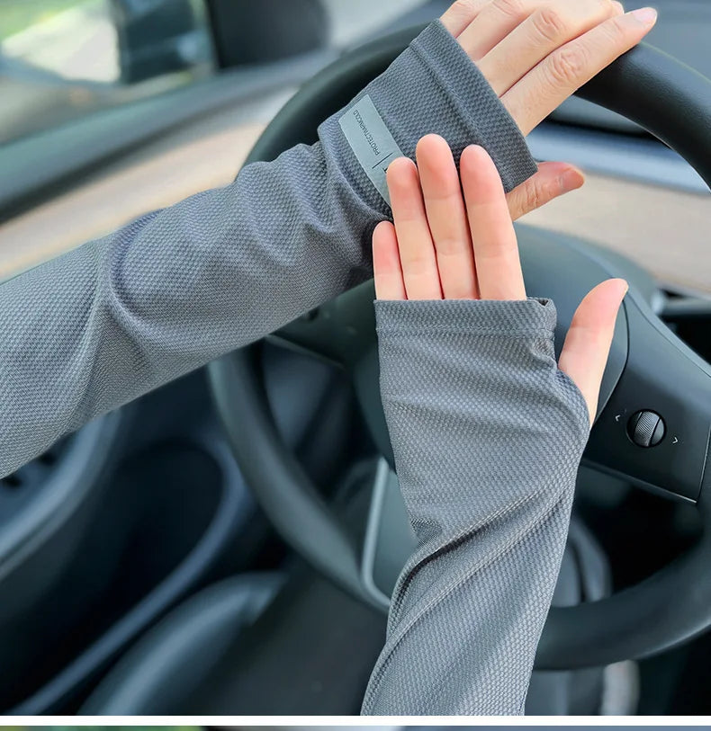 2 Pairs Oversized Ice Sleeves For Men Women Summer Outdoor Loose Sleeves With UV Protection Large Sleeves Driving Outdoor Gloves