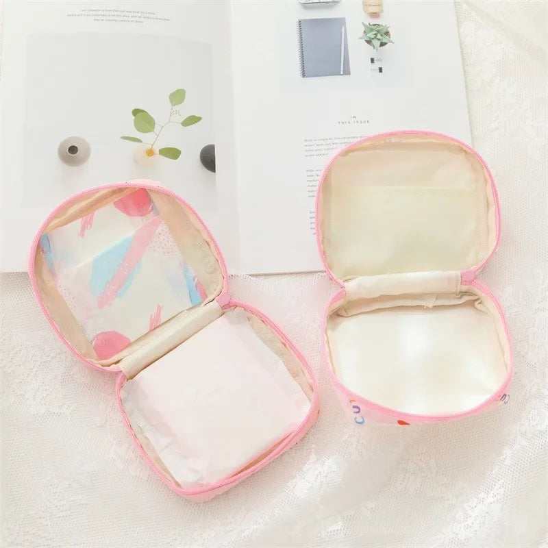 2026 Sanrio Storage Bag Kawaii Hello Kitty Kuromi My Melody Pompomurin Women's Sanitary Napkins Storage Bag