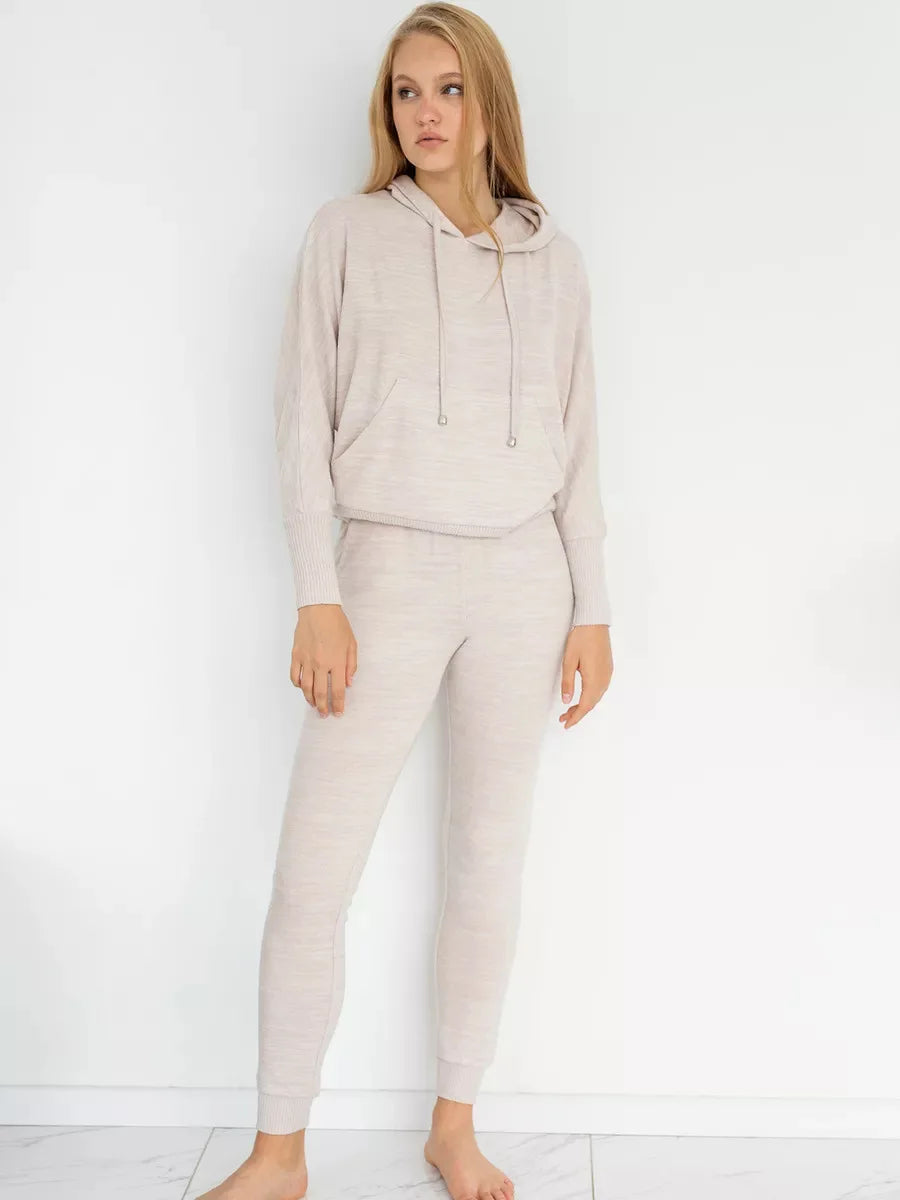 2025 New Sweatshirt Knitwear Women's Hooded Casual New Sporty Long Sleeve Trousers Two-Piece Set