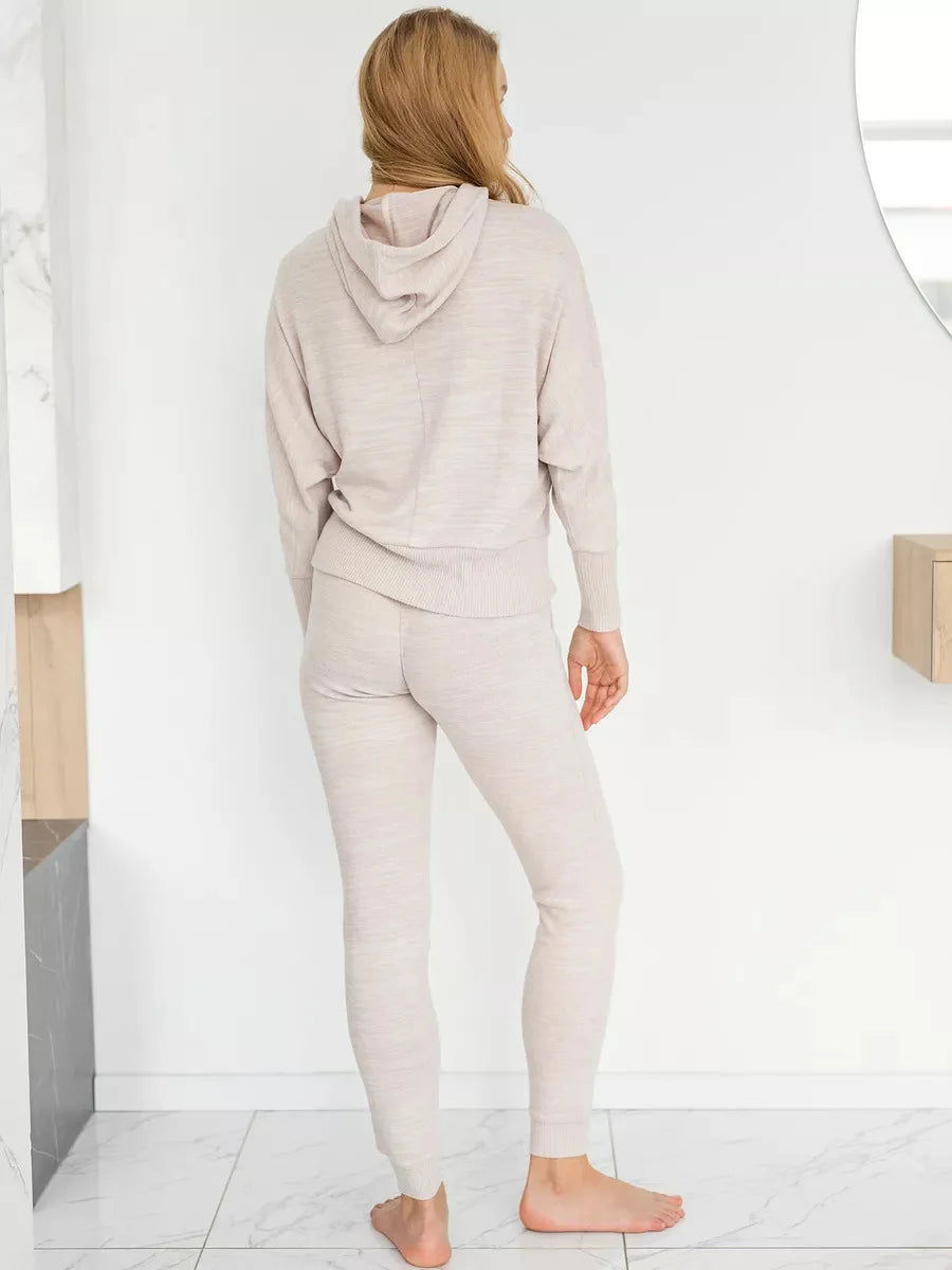 2025 New Sweatshirt Knitwear Women's Hooded Casual New Sporty Long Sleeve Trousers Two-Piece Set