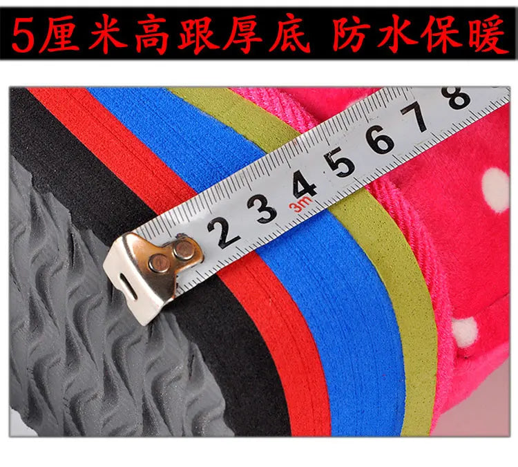 34-41 Womens Slippers Winter Female Wedges Home Shoes Mujer Zapatos 5cm Heels Leopard Platform Thick Bottom Indoor Footwear Y29