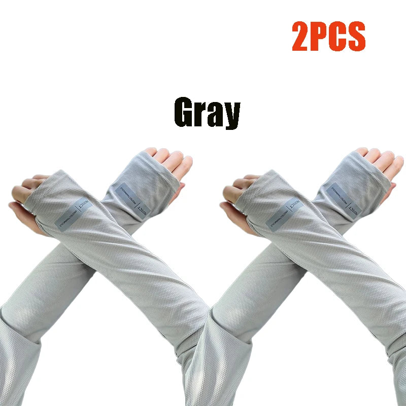 2 Pairs Oversized Ice Sleeves For Men Women Summer Outdoor Loose Sleeves With UV Protection Large Sleeves Driving Outdoor Gloves