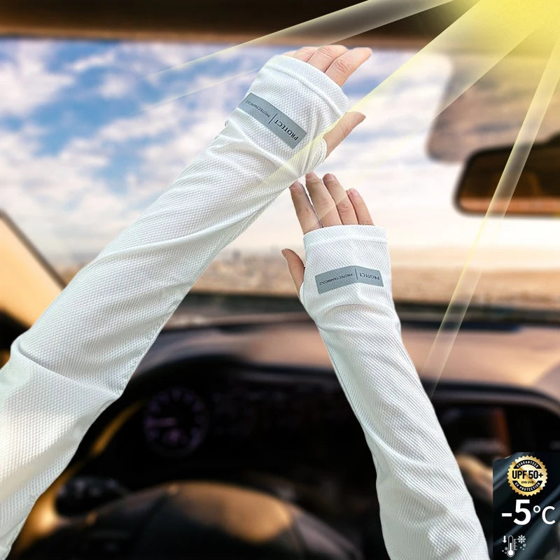 2 Pairs Oversized Ice Sleeves For Men Women Summer Outdoor Loose Sleeves With UV Protection Large Sleeves Driving Outdoor Gloves