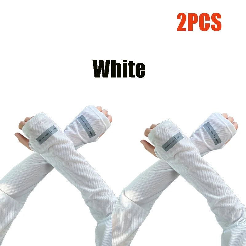 2 Pairs Oversized Ice Sleeves For Men Women Summer Outdoor Loose Sleeves With UV Protection Large Sleeves Driving Outdoor Gloves