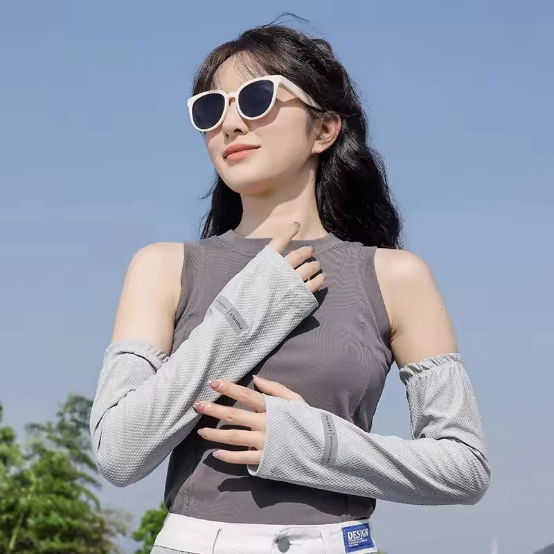 2 Pairs Oversized Ice Sleeves For Men Women Summer Outdoor Loose Sleeves With UV Protection Large Sleeves Driving Outdoor Gloves