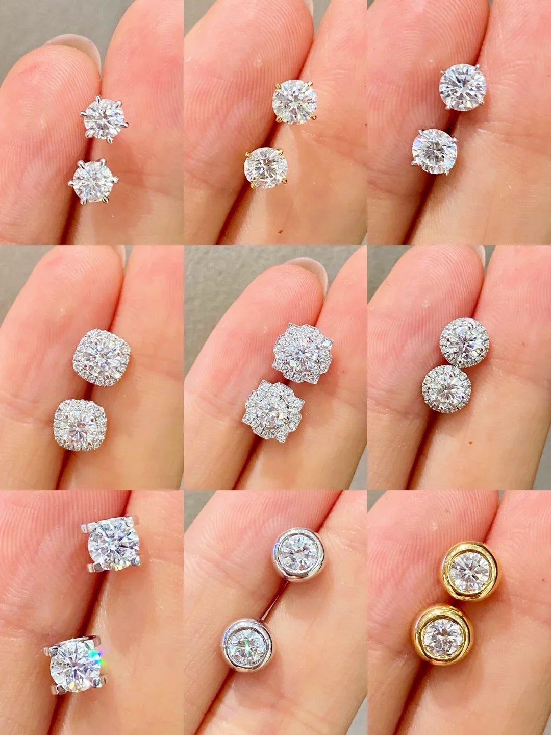 14K/18K Platinum Customized Ring Earrings Necklace Bracelet  IGI/GIA Certified Lab Grown Diamonds Round Diamond Wholesale