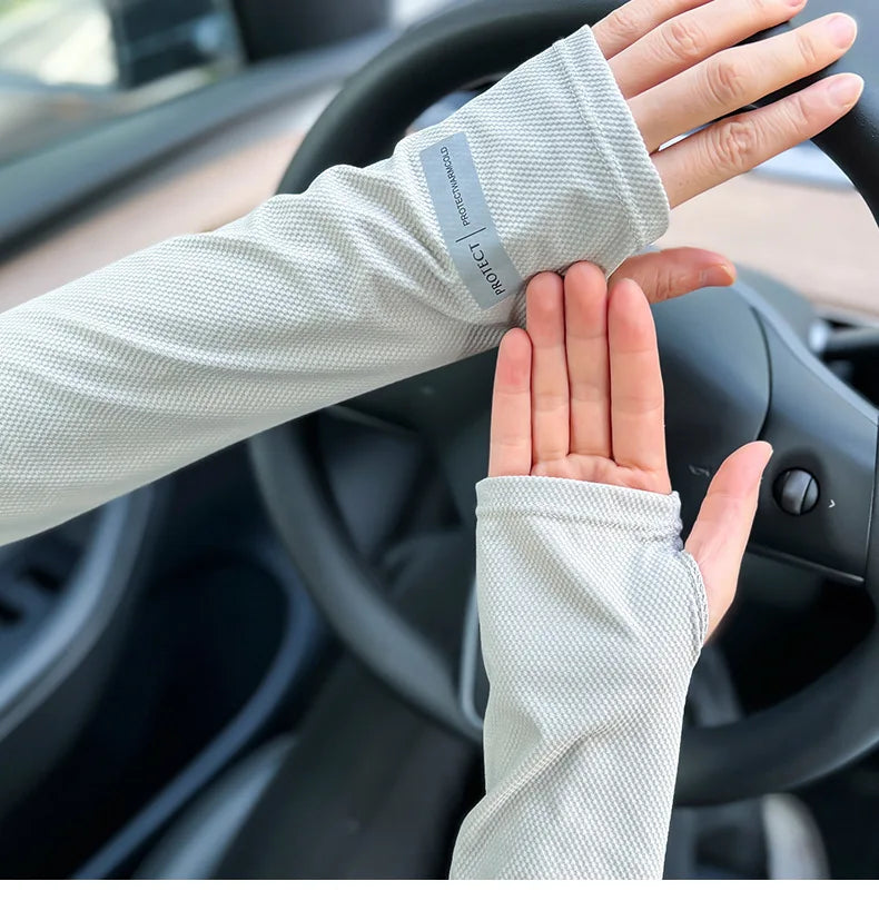 2 Pairs Oversized Ice Sleeves For Men Women Summer Outdoor Loose Sleeves With UV Protection Large Sleeves Driving Outdoor Gloves