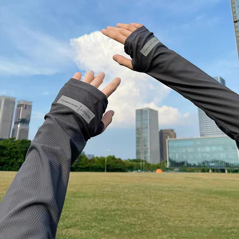 2 Pairs Oversized Ice Sleeves For Men Women Summer Outdoor Loose Sleeves With UV Protection Large Sleeves Driving Outdoor Gloves