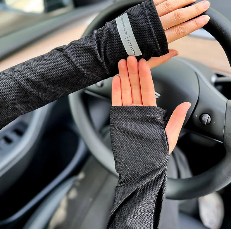 2 Pairs Oversized Ice Sleeves For Men Women Summer Outdoor Loose Sleeves With UV Protection Large Sleeves Driving Outdoor Gloves